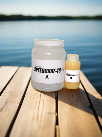 picture of a half-gallon of Speedcoat-49 boat coating